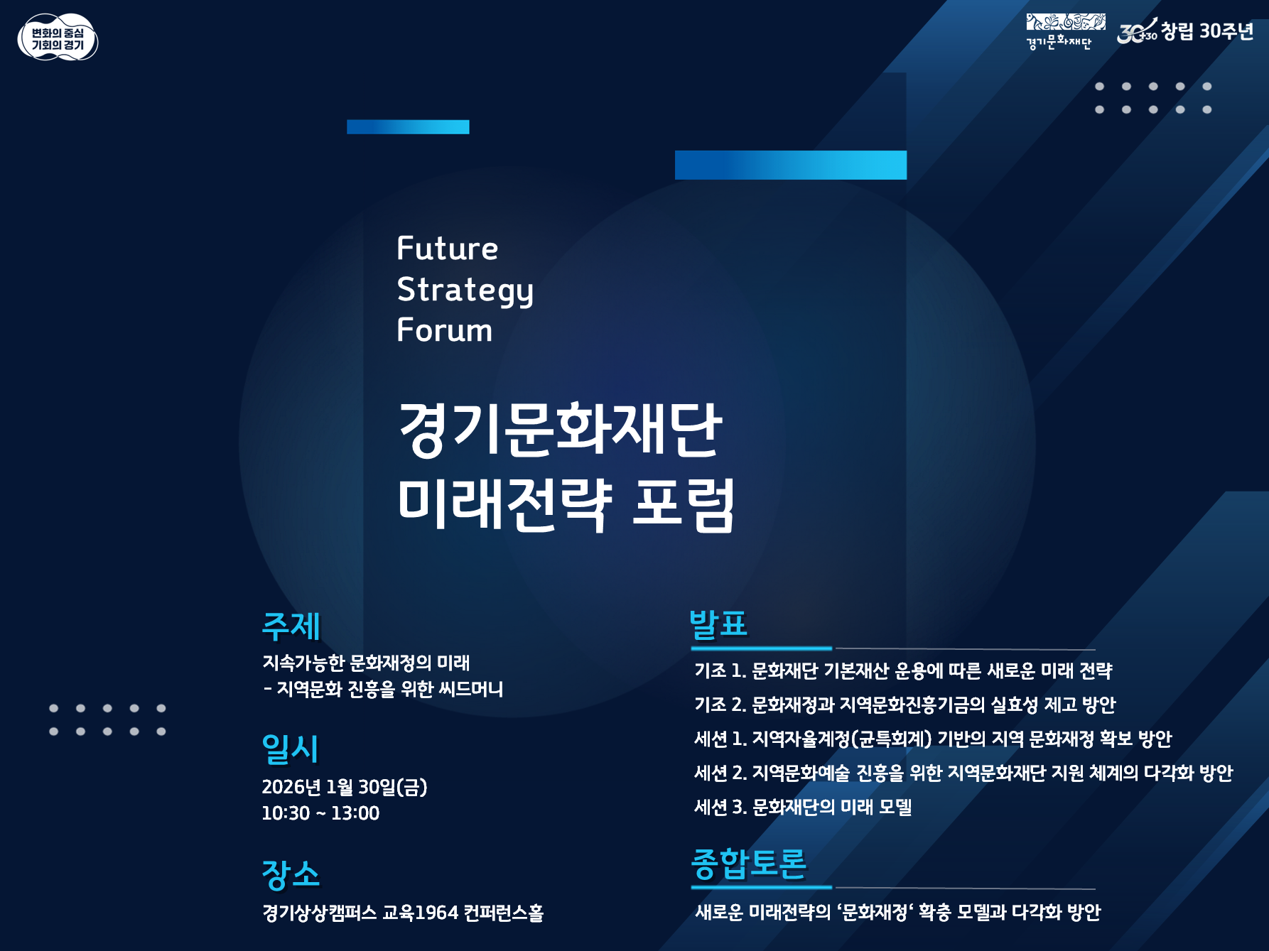 경기문화재단 미래전략 포럼_행사 대표이미지